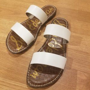 Sam Edelman white leather sandals